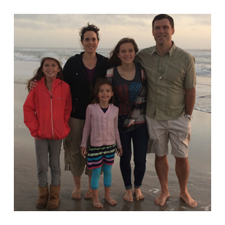 The Seagraves family on the beach