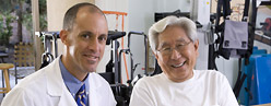 A doctor and geriatric patient at St. Francis Foundation